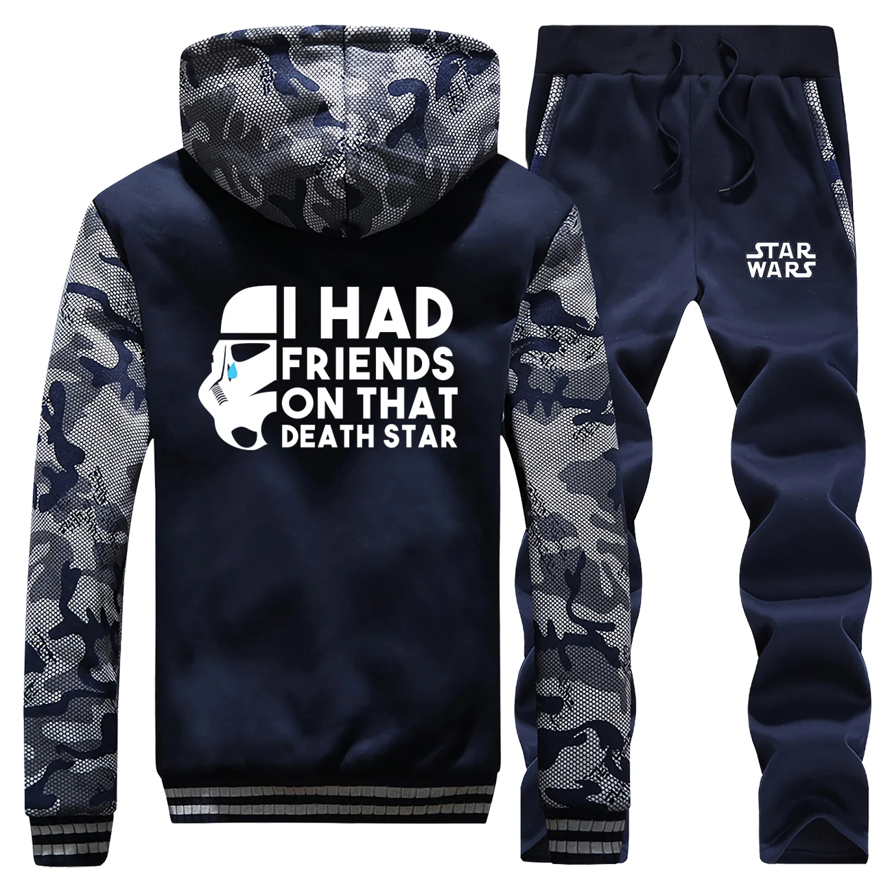 

Star Wars Hoodies Pant Set Men I Had Friends On That Tracksuit Coat Winter Thick Streetwear Sportswear Jacket Camo 2 Piece Sets