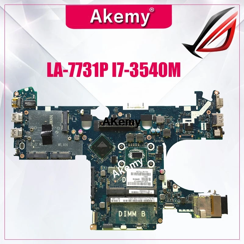 

QAM00 LA-7731P I7-3540M FOR Dell latitude E6230 Laptop Motherboard CN-0WYWKH 0WYWKH WYWKH mainboard