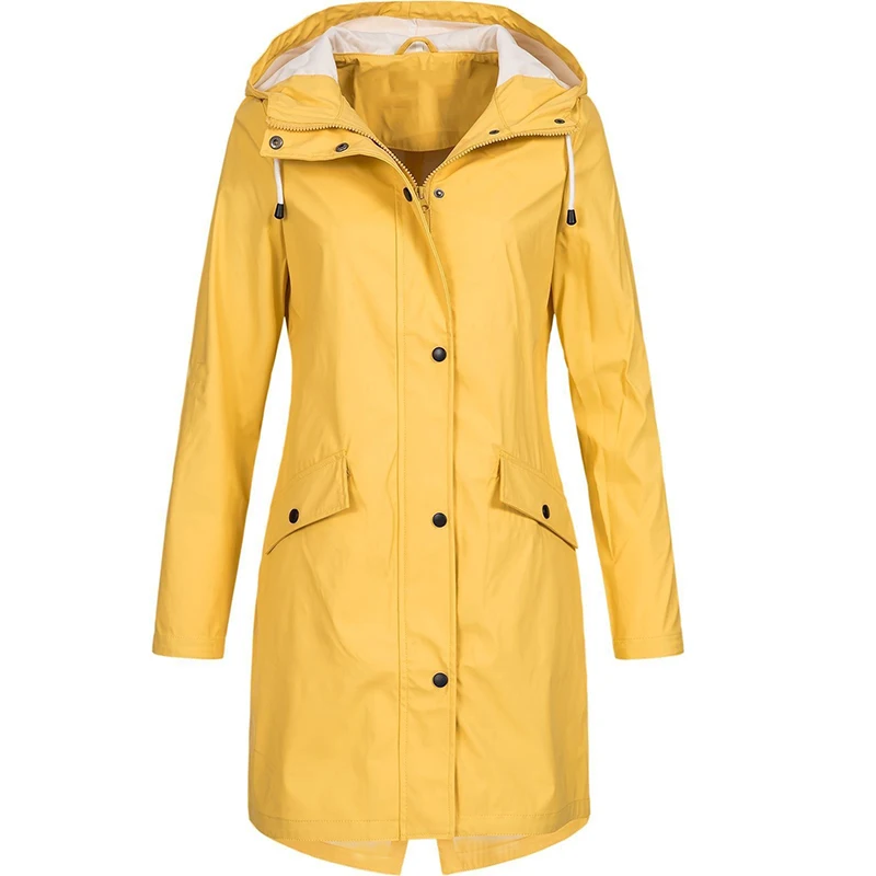 Женский Классический плащ, водонепроницаемая верхняя одежда, плащ, женская мода, длинный рукав, с капюшоном, ветровка, походные пальто - Цвет: E