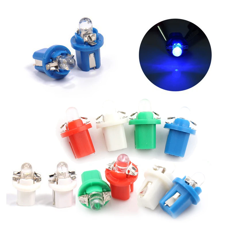 10pcs T5 Led B8.5d 1smd Car Led Light Dashboard Speedometer Instrument Light Bulb 12v Signal