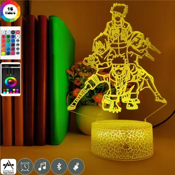 

3D Lamp Anime Naruto 7th team Battle LED Night Light Action Figure 7 Colors Touch Table Decoration Optical Illusion App Control
