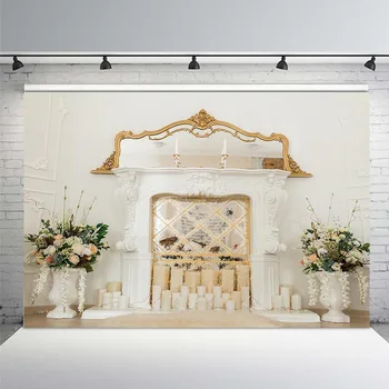 

Christmas Tree Photography Backdrop Christmas Background Fireplace Floral Backdrops Decor Photocall Backdrop Photo Studio Banner