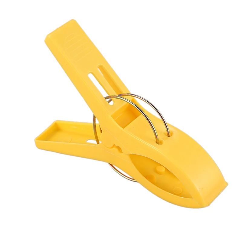 Pack of 8 Large Bright Colour Plastic Beach Towel Pegs Clips for Sunbed, various colours