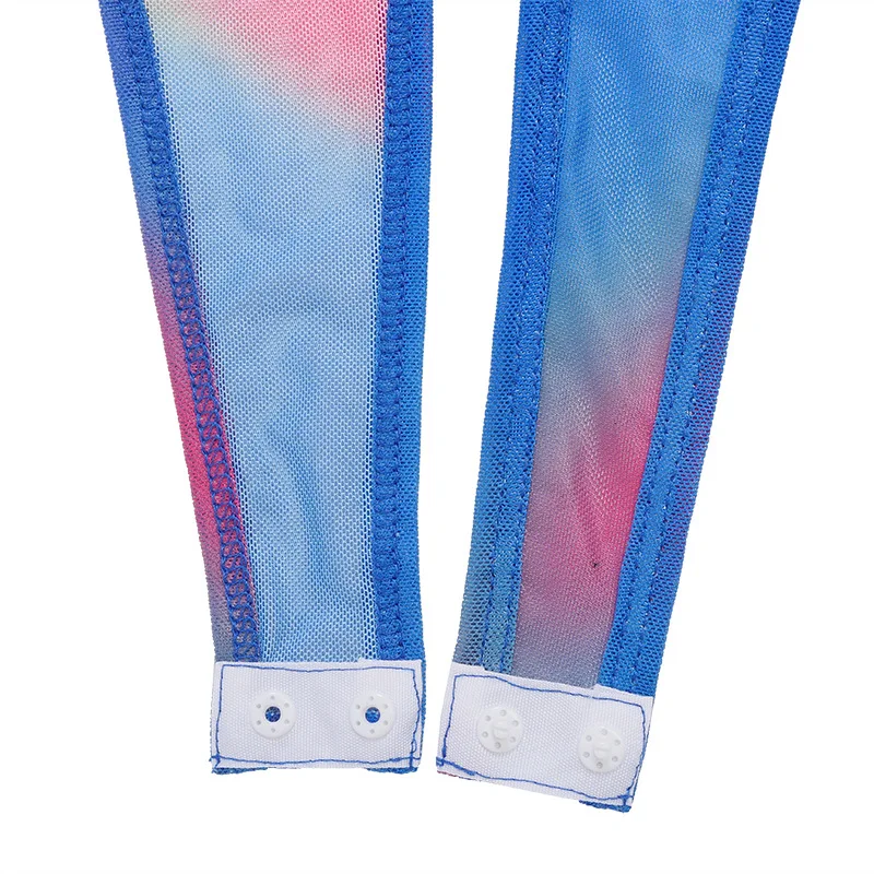 Shestyle Mesh See Through Rainbow Bodysuit Women Sexy High Waist Mock Neck Summer 2020 New Design Body for Female Chic Outfit