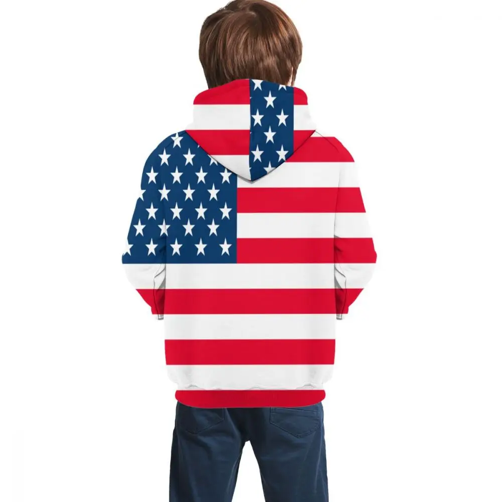Толстовки с капюшоном с изображением флага страны детские повседневные толстовки с американским флагом из полиэстера для мальчиков и девочек с флагом России