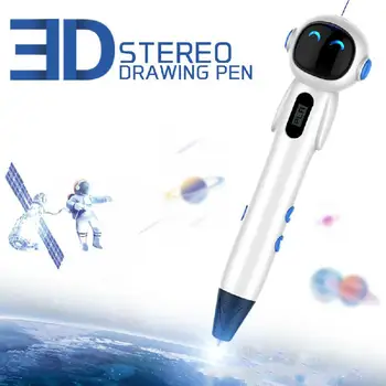 

Robot 3D Printing Pen New Astronaut Puzzle Three-color Three-dimensional Printing Pen High Temperature Version Painting Pen