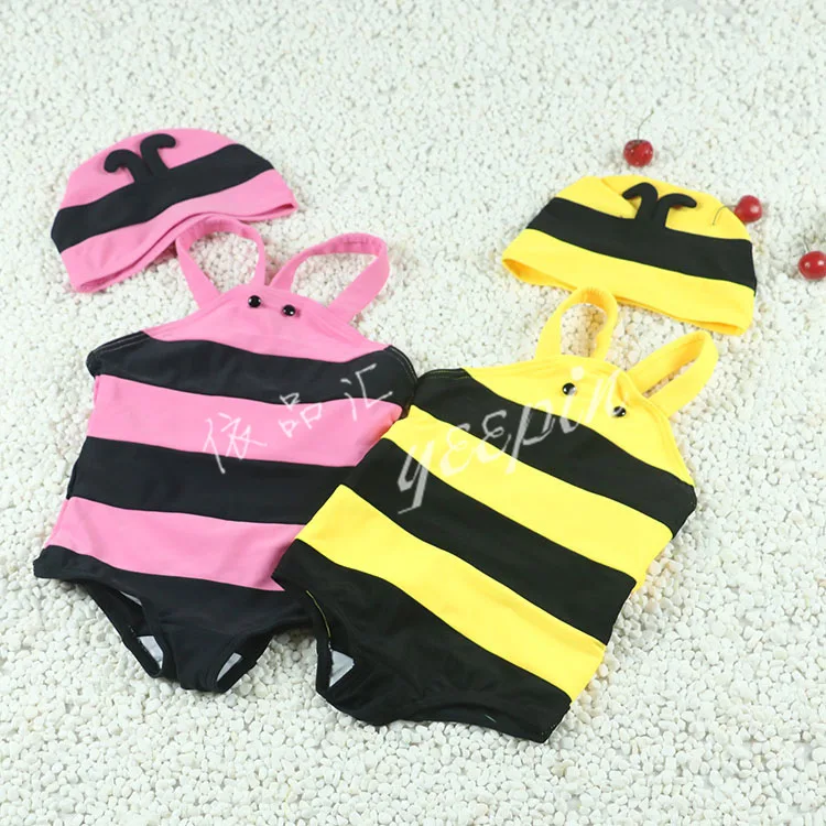 

KID'S Swimwear South Korea Girls BOY'S One-piece Cute Little Bee Spa Resort Tour Bathing Suit Baby Swimsuit