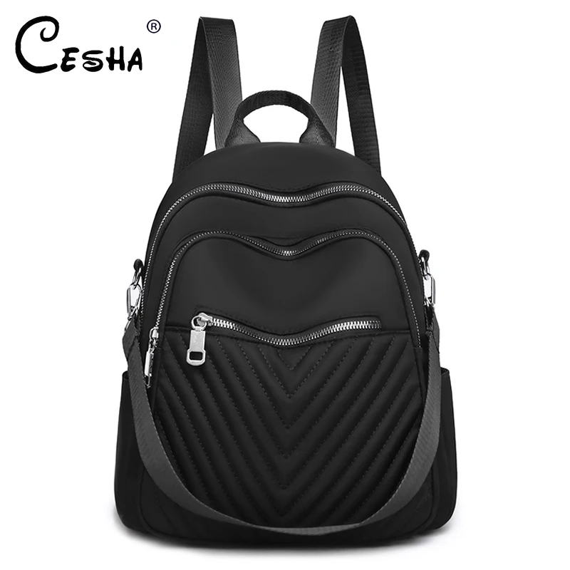Daypack Fabric Oxford Multiple-Pockets Small Girls Women Fashion Luxury Durable Casual