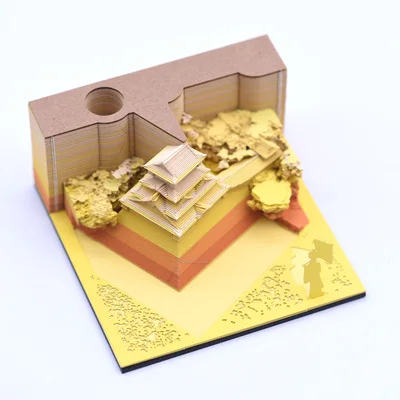 Творческий 3D прекрасный блокнот архитектурные Творческий Бумага резьба записка-напоминание Pad плед Бумага древних Стиль любовный подарок, подарок на день рождения - Цвет: 002