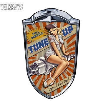 

Volkrays Car Styling Super Sexy Pin Up Girl Grill Sign Spark One Up JDM Window Decal 3D Car Sticker Accessories PVC,13cm*8cm