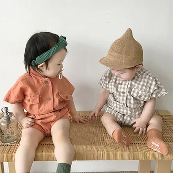 

Korean-Style Baby Two-Piece SetSummer Cotton Casual Suit Western Style Shirt Short-Sleeved T-shirt Pp Shorts(No Headband)