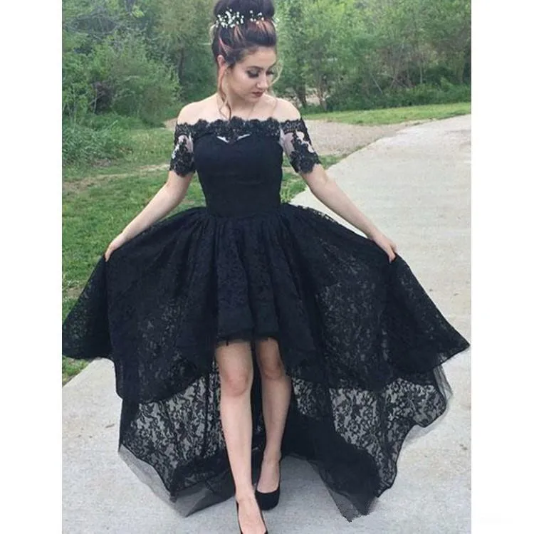 black prom dress short in front long in back