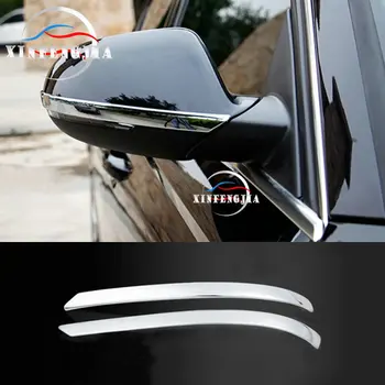 

For Audi A6 C7 12-17 2x Chrome Door Rearview Mirror Decorator Stripe Cover Trim