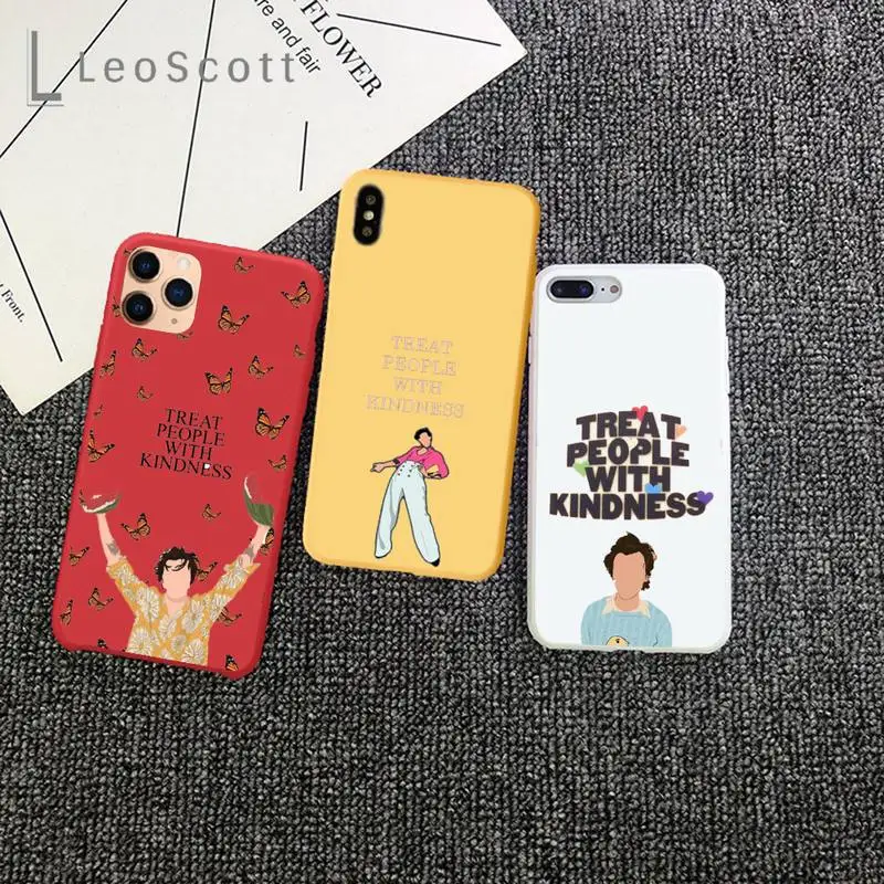 

treat people with kindness Phone Case Candy Color for iPhone 6 7 8 11 12 s mini pro X XS XR MAX Plus