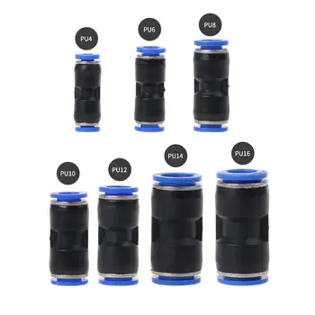 

10Pcs/Set Air Pipe Connector Push Quick Release Adapter Air Line Fittings pu4/6/8/10/12/14/16 Plastic Sealed