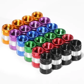 

4Pcs Aluminum Alloy Car Truck Round Wheel Tire Valve Stem Cap Dust Cover Cylinder Knurling Tire Valve Stem Caps Accessories