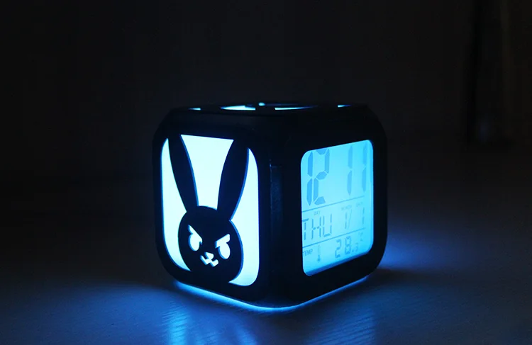 Кролик форма игры 3D Led маленький будильник Teenager'S спальня часы Дисплей день месяц дата