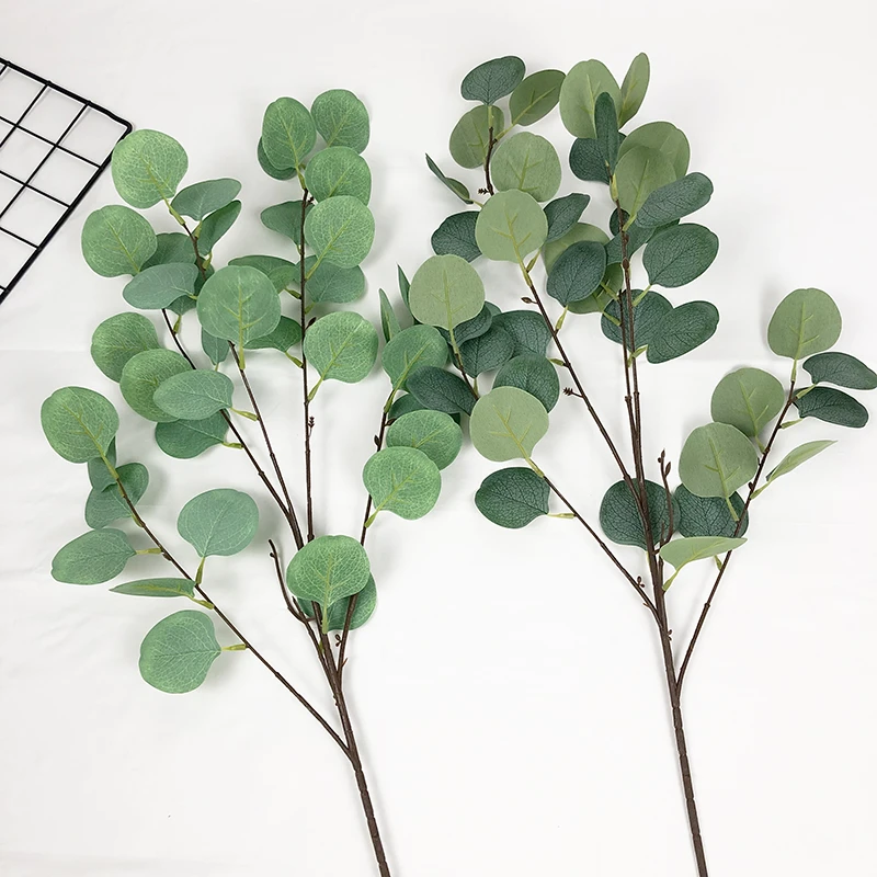 New Artificial Eucalyptus Tree Branch Round Leaves Money Leaf Retro Eucalyptus Plant Decoration Fake Flower Faux Foliage Artificial Plants Aliexpress