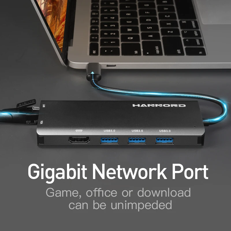 Док станция Hannord для MacBook Pro USB 3 0 HDMI RJ45|USB-хабы| |