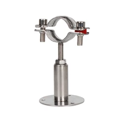 15mm-108mm OD Stainless Steel SS304 Pipe Clamp Clip Support bracket with base plate Pole Length 50mm-100mm