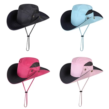 

2020 Bucket Hat Water Resistant Quick Drying Adjustable Sunshade Outdoor Fisherman Cap With Chin String For Fishing Climbing