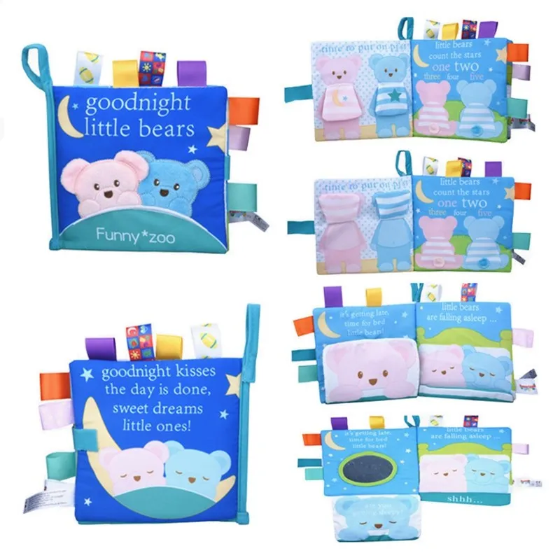 Cloth Books Baby Toys 0 6 12 13 24 Infant Educational Toy Up To 1 Year Children Rattle For Kids Newborn Animal Soft Story Book | Игрушки и