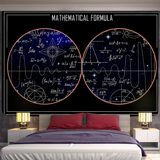 Sun Compass Mathematical Formula Mandala Tapestry Wall Hanging