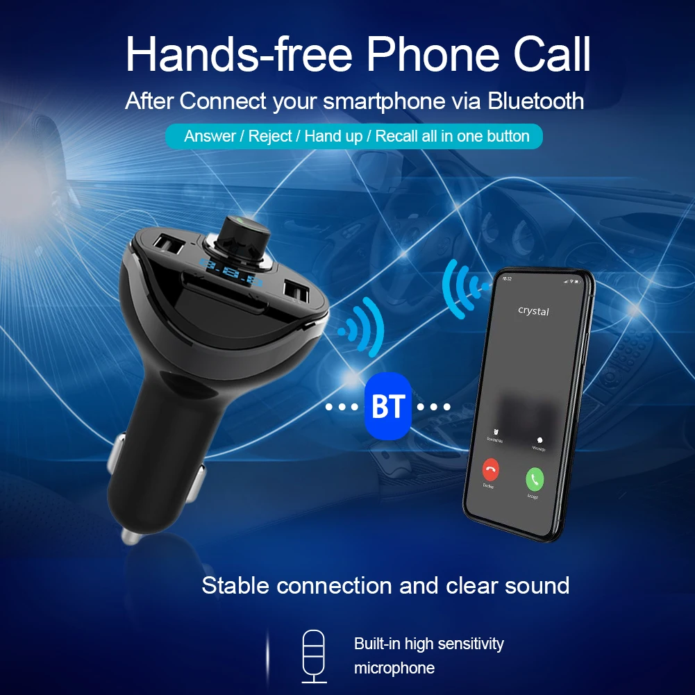 Беспроводной автомобильный Bluetooth MP3 Playe fm-передатчик Hands-free автомобильный комплект аудио 3.1A двойной usb порт быстрое зарядное устройство MP3 радио адаптер