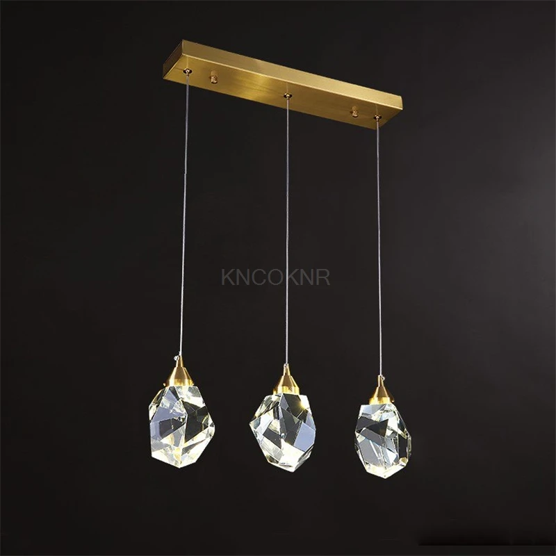 

Postmodern Crystal Kitchen Hanging Lights Nordic Restaurant Dining Room Bar Luxury Led Pendant Lights Fixtures Indoor Hanglamp