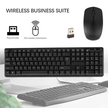 

2.4GHz Wireless Keyboard Quiet Mouse Set Super Energy-Saving Simple Connect with Desktop Computer, Laptop, PC, Windows