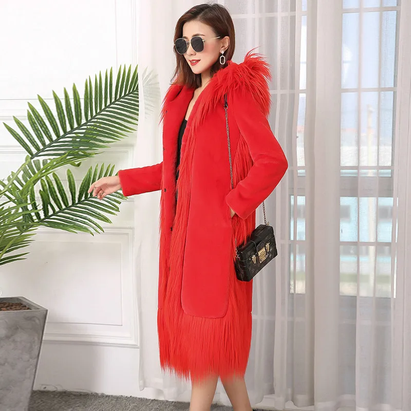 

Big Collar Faux Fur Coat Female Jacket Winter Coat Women Clothes 2020 Korean Vintage Warm Long Tops Plus Size Manteau Femme 4600