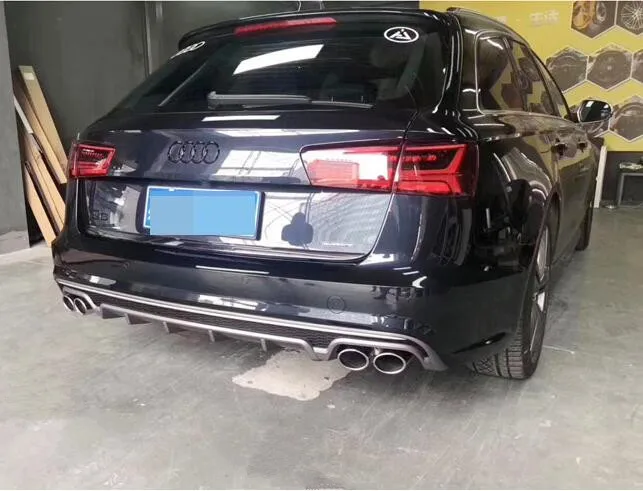 A6 Avant ABS Автомобильный задний бампер спойлер диффузор задняя губа с выхлопными