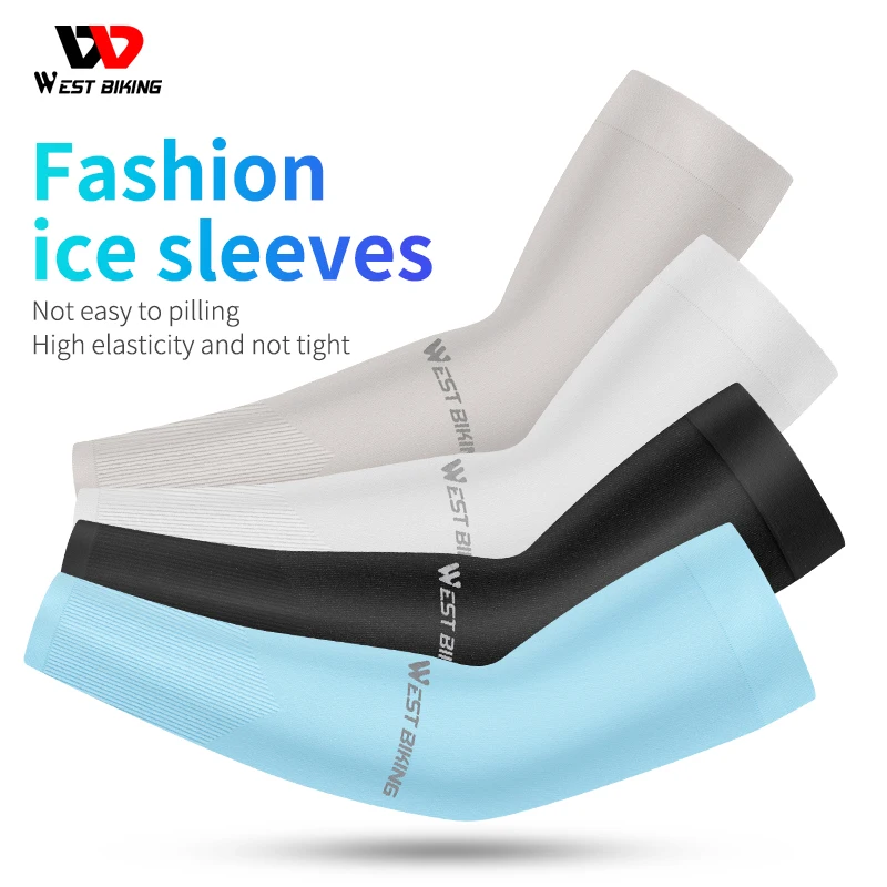 

WEST BIKING High Flexibility Sports Ice Arm Sleeves Breathable Quick-drying Cycling Summer Outdoor Anti-UV Running Arm Sleeves