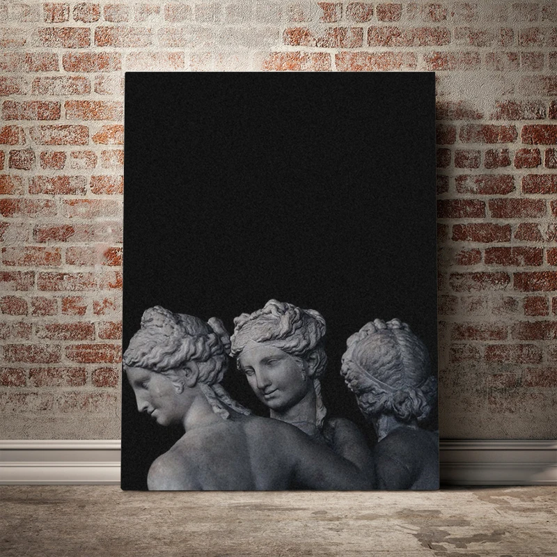 Modular Canvas HD Black Greek Sculpture Prints Wall Art Posters