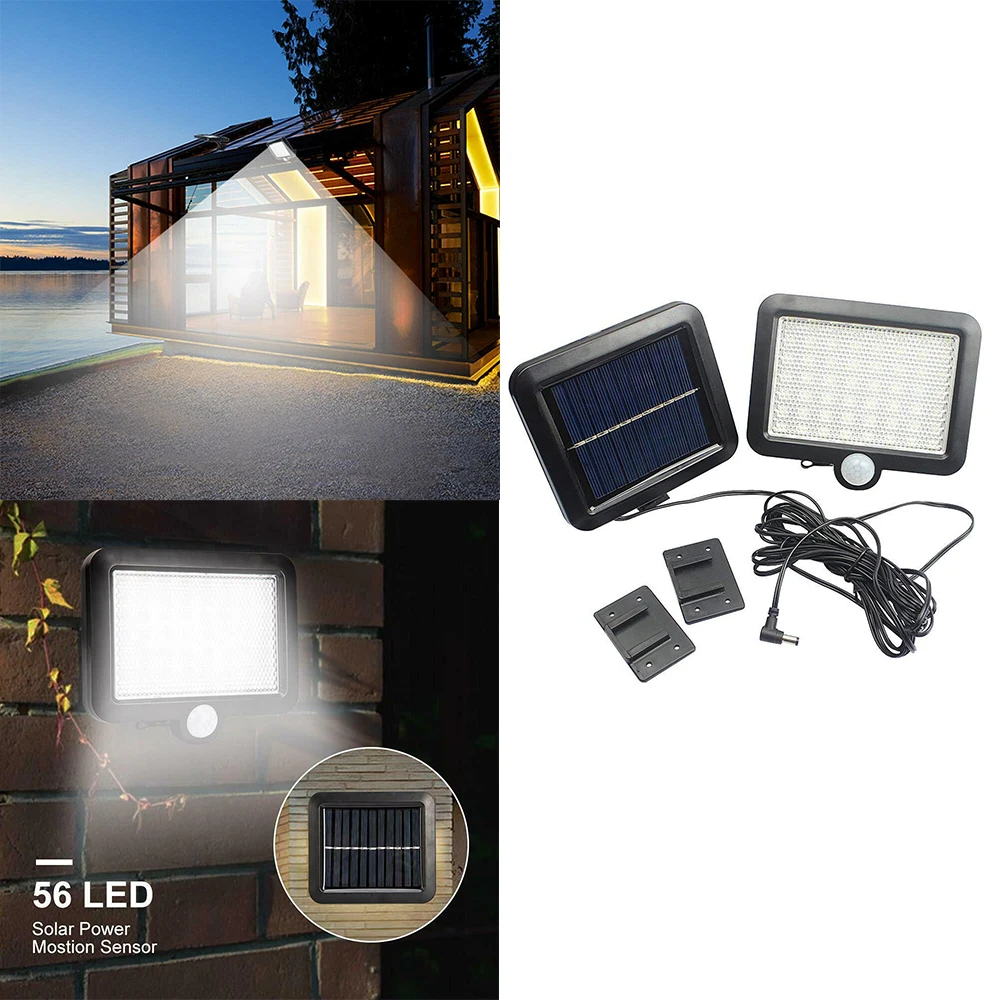 56 LED Solar Light Outdoors Garden Light Waterproof IP65 PIR Motion Sensor Wall Lamp Spotlights Security Emergency Street Lamp