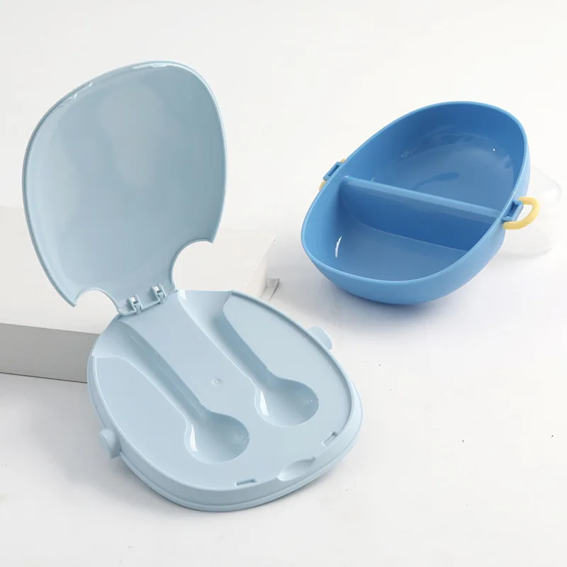 Kids Cute Bear Feeding Bowls With Fork And Spoon Infant Food Containers Children Training Dinnerware Baby Snacks Tableware T0876