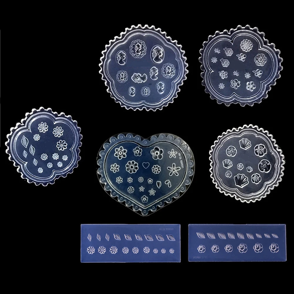 Nail Art Silicone Mold Leaves Flower DIY Craft Jewelry Decoration Accessories 3D Nail Art Mold Transparent DIY Pendant Tools 4