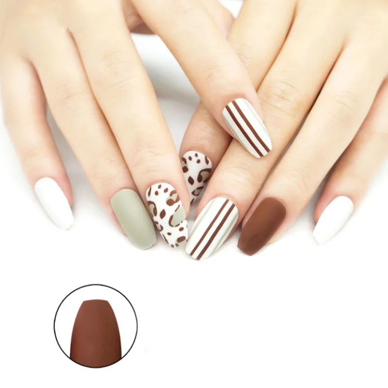 IMucci матовые накладные ногти 24 шт. форма гроба многоразмерные красивые длинные