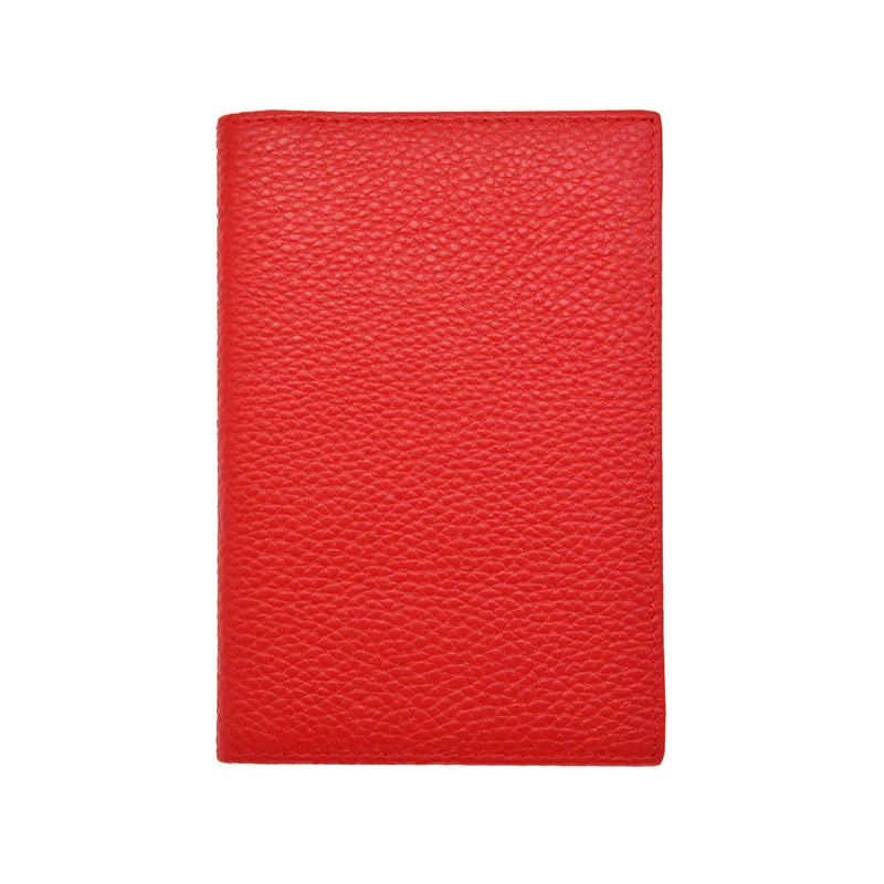 Натуральная кожа личи зерна Обложка для паспорта Мягкая Твердая пустая карамельного цвета Обложка для паспорта чехол костюм для пользовательского имени/логотипа - Цвет: red