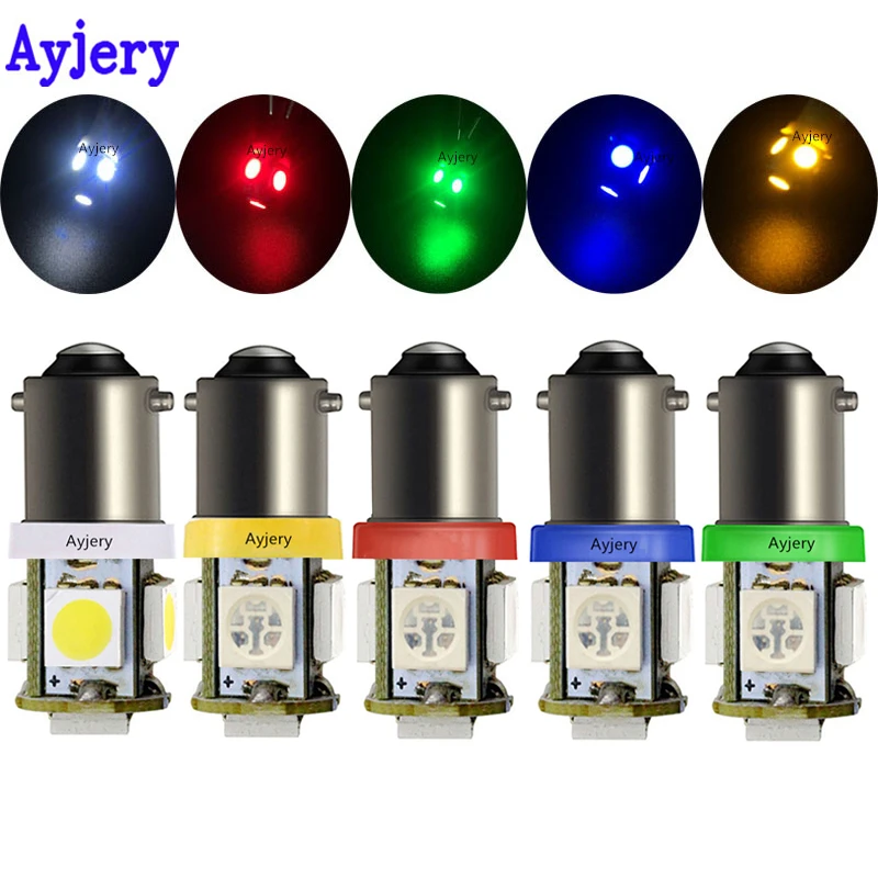 

AYJERY Factory Direct 500X BA9S Car LED Light Interior Bulbs BA9S 5050 5 SMD DC 12V Reading Light Reverse Light Car Bulbs White