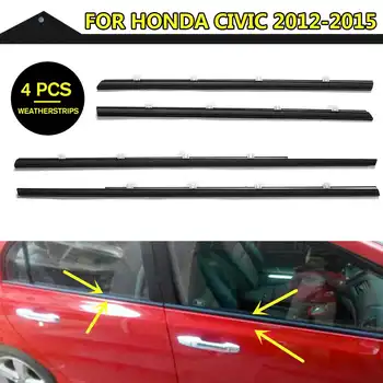 

4 Pcs Car Weatherstrip Seal Belt Outside Window Front Rear Left Right Moulding Trim Weather Strip For Honda for Civic 2012-2015