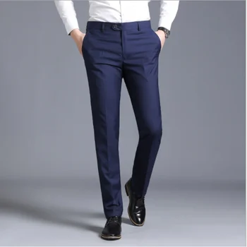 

2020 Men's Slim Suit Separate Trousers Formal Wedding Business Fashion Straight Men's Trousers Thin Office Dress Pants