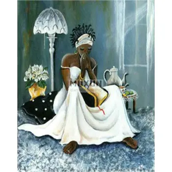 

Full Diamond Embroidery African woman 5D Diy Diamond Painting Cross Stitch Sets Square Diamond Mosaic Rhinestones Pictures