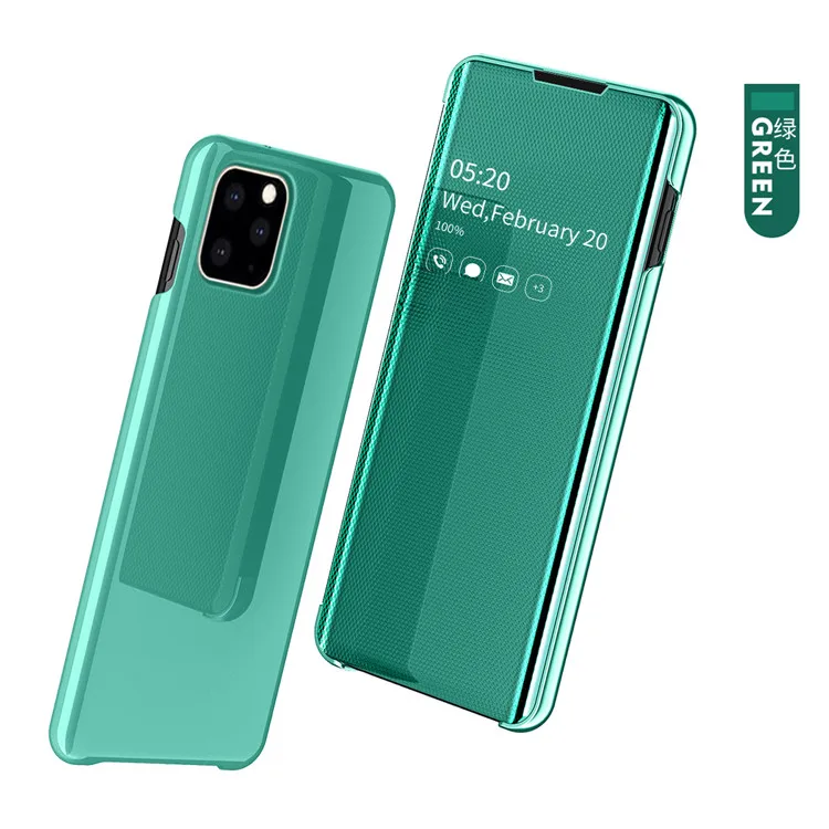 Зеленый Зеркальные флип-Чехлы для Xiaomi Redmi Note 7 Pro с окошком и подставкой для Xiaomi Redmi Note 8 Pro Conque Capa - Цвет: Зеленый