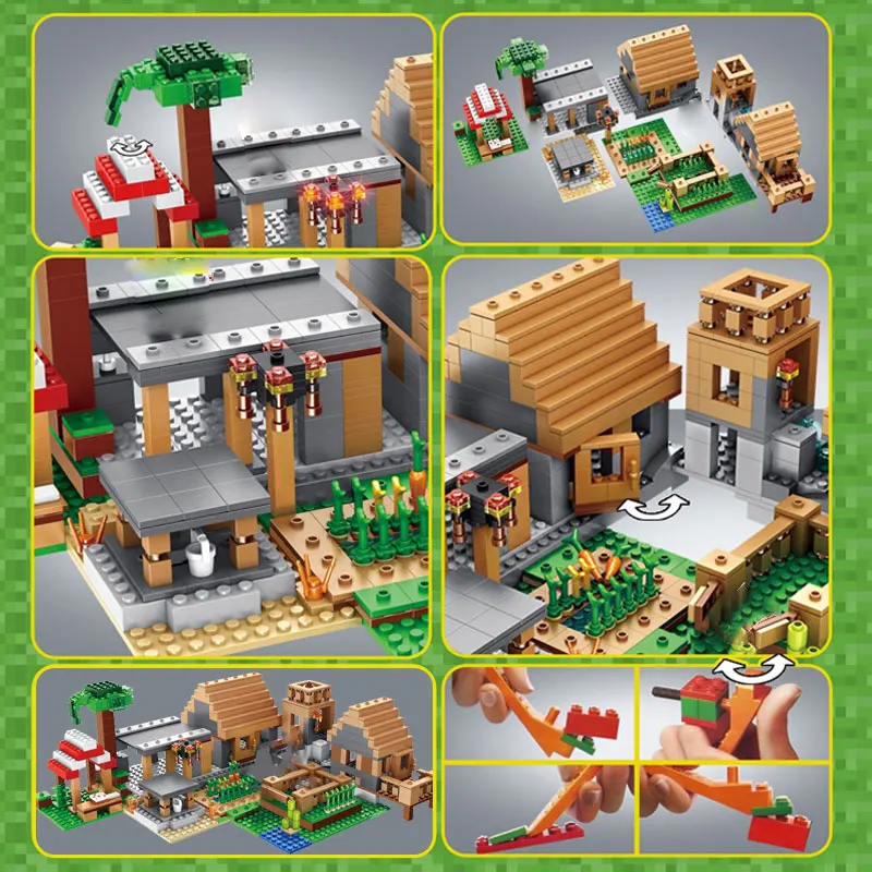 My World The Farm Cottage Building Blocks Technic Compatible Minecrafted Village House Figures Brick Toys For Children My World The Farm Cottage Building Blocks Technic Compatible Minecrafted Village House Figures Brick Toys For Children