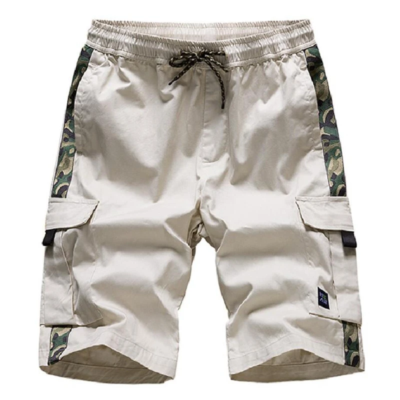 maamgic sweat shorts Summer Cargo Shorts Mens Casual Elastic Waist Cotton Beach Shorts Male Fashion Breathable Shorts homme Clothing 8xl 5xl 4xl casual shorts for women