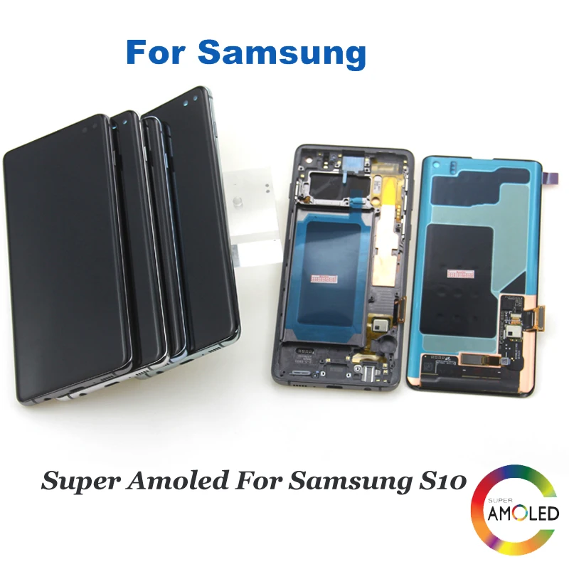Super AMOLED ЖК дисплей для SAMSUNG S10 LCD G9730 SM G973 сенсорный экран дигитайзер Galaxy Plus G975