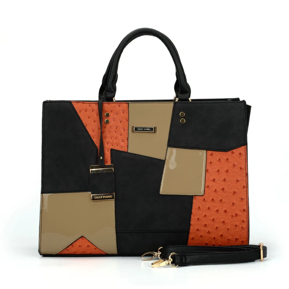 The new 2020 Amazon cross-border handbag ins one-shoulder stilettos are a large-capacity women's stitched tote bag