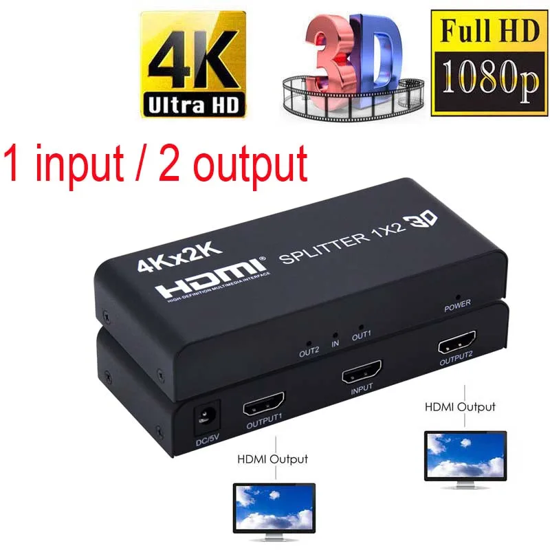 HDMI 2,0 переключатель сплиттер 2x2 3D с оптическим R/L аудио поддержка 4K 60Hz 1080P 4K x 2K 1X2 HDMI сплиттер 1x4 для PS4 ноутбука ПК к телевизору