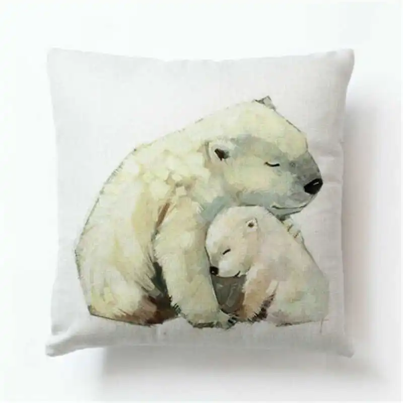 1" лесной медведь льняная подушка из хлопка с эффектом памяти Чехол Подушка домашний декор